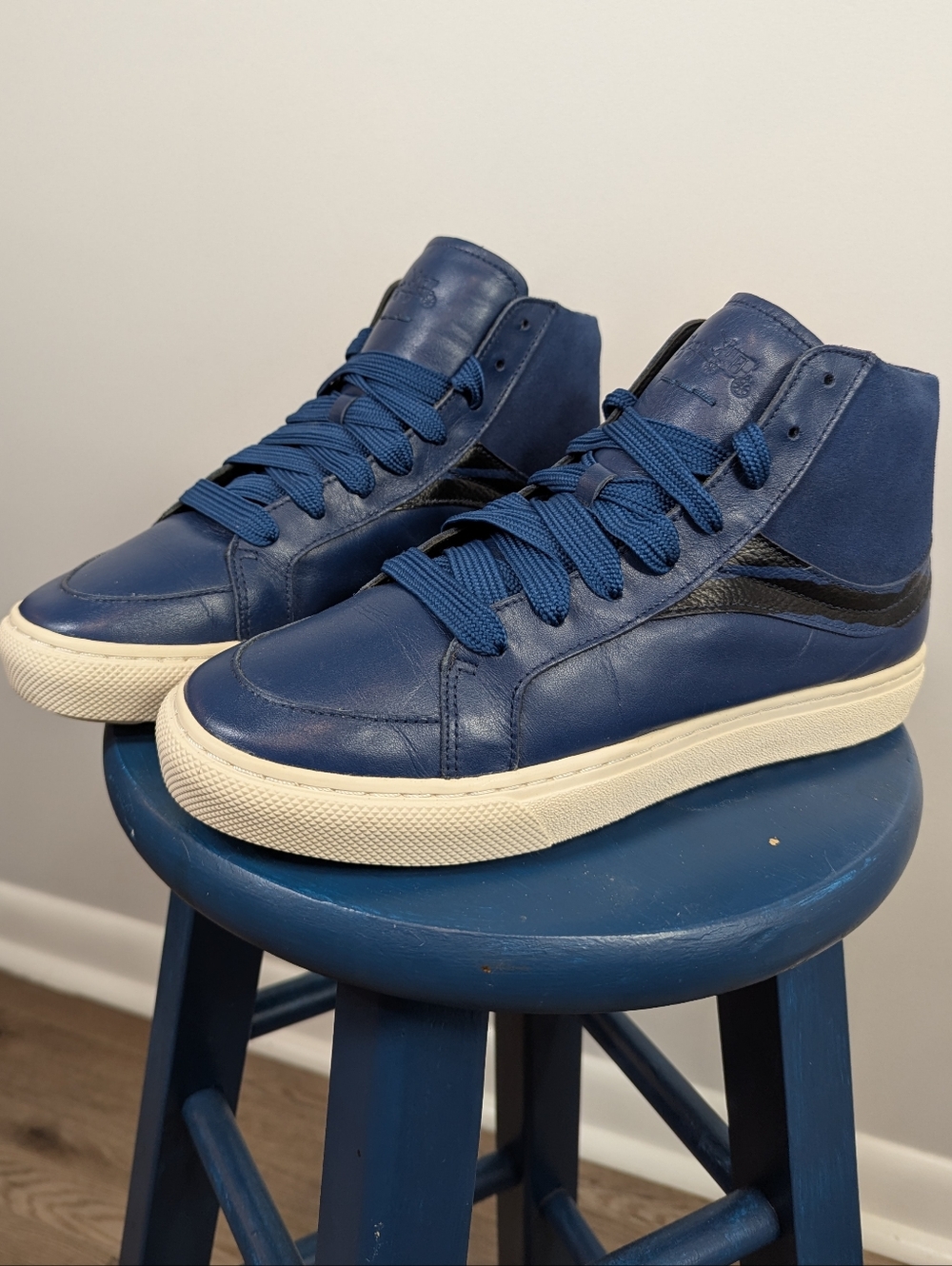 Coach NASA Space Collection Coach G1386 High Tops Retro Sneakers Blue Mens 8.5 - Picture 2 of 16
